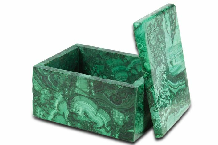 Wide Malachite Jewelry Box - DR Congo #335670
